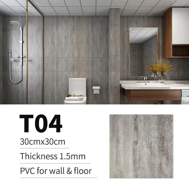 20 Stück PVC-Imitat Marmor-Bodenaufkleber Selbstklebende Wandaufkleber Wasserdichte Badezimmerdekorations-Abziehbilder 30*30cm