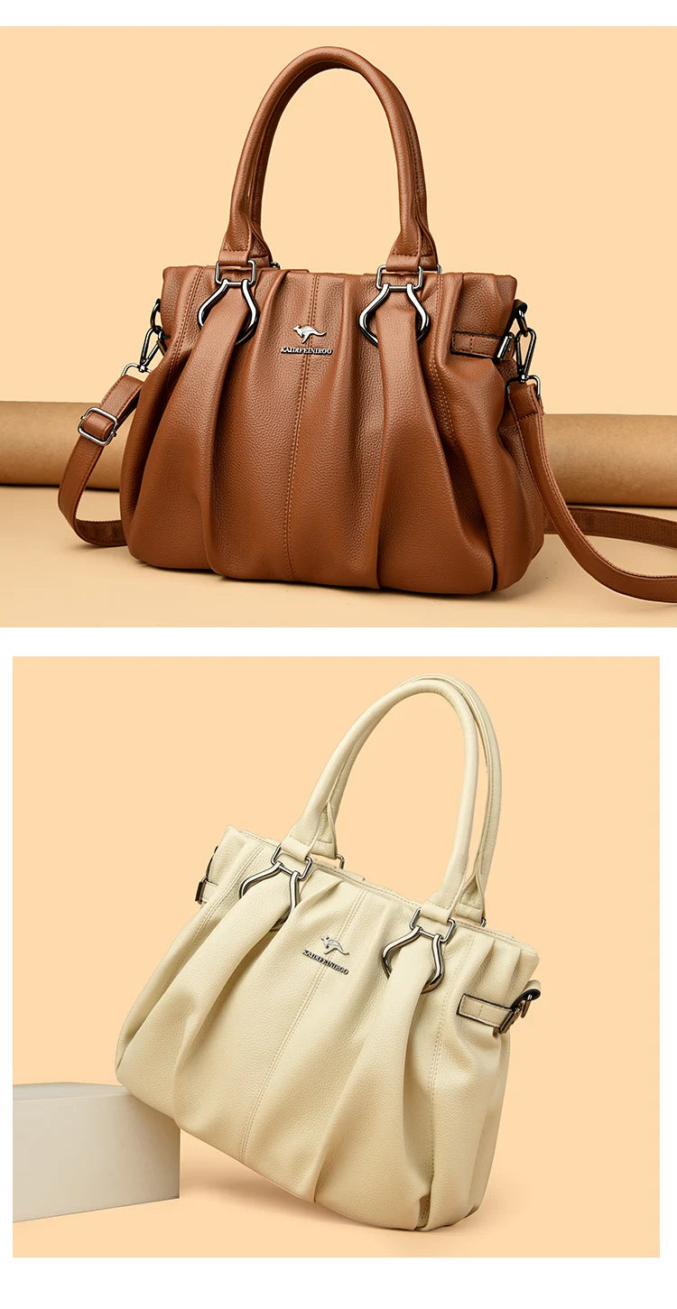 Sac cabas décontracté en cuir véritable, sacs à main de luxe pour femmes, sacs à main de marque, sacs à main en cuir souple de haute qualité pour le travail