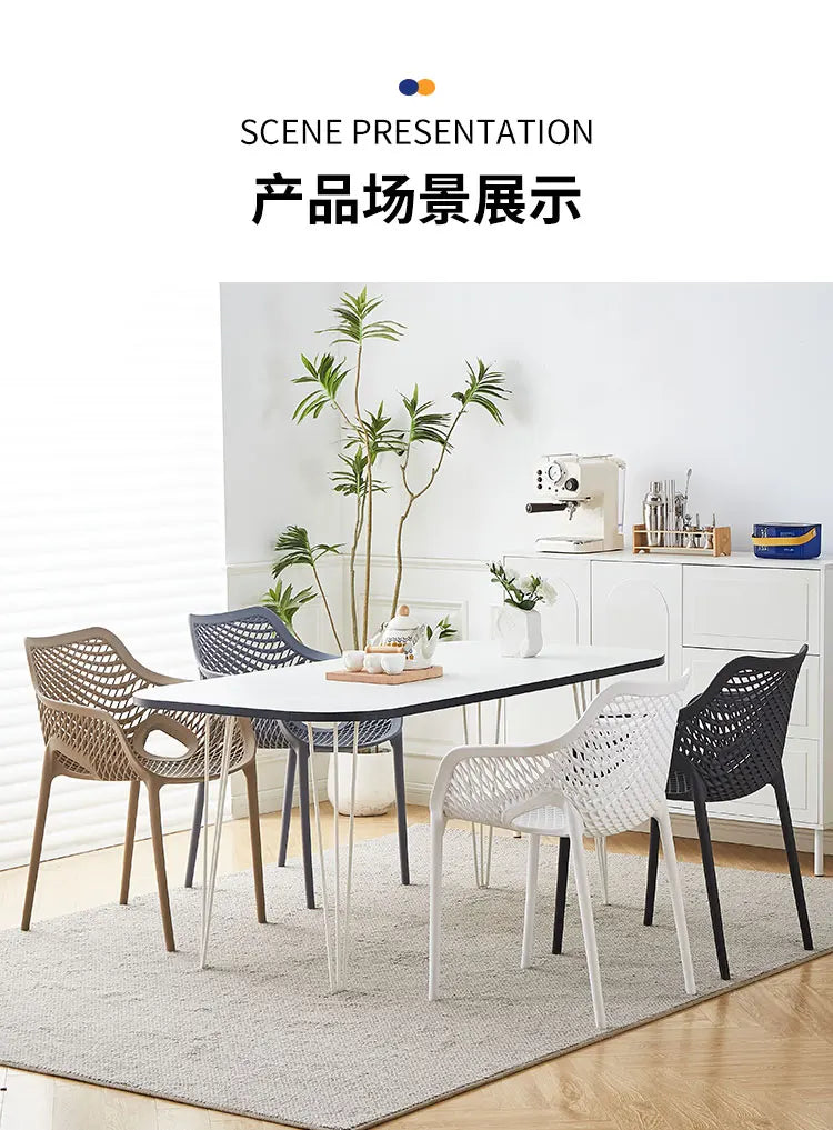 Outdoor-Kunststoff-Esszimmerstühle Nordisches modernes Design Esszimmerstühle Küche Schlafzimmer Sillas De Comedor Chaises Küchenmöbel
