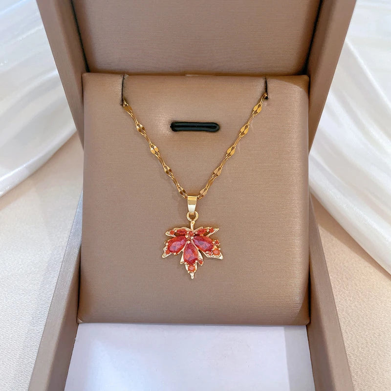 Exquisite Mikro-Inlaid Zirkon Schmetterlings-Quasten-Halskette für Damen Edelstahl Mond Schmetterling Blume Schlüsselbein-Choker-Schmuck