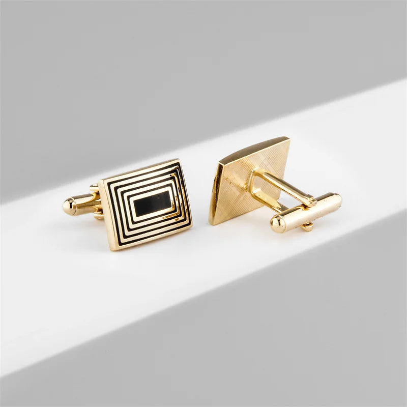 1 Paire Boutons De Manchette Carrés En Cuivre Et Pinces À Cravate Pour Hommes, Cadeaux De Mariage De Luxe, Bijoux De Mode, Poignets Pour Hommes