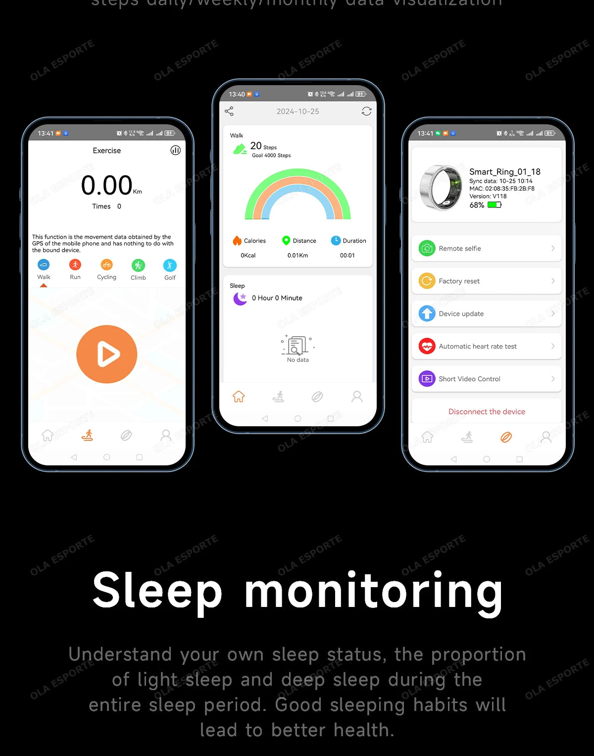 New LED Display Screen Smart Ring 5ATM Waterproof Heart Rate Sleep Multi Function Fitness Sports Rings Pedometer Men's women's