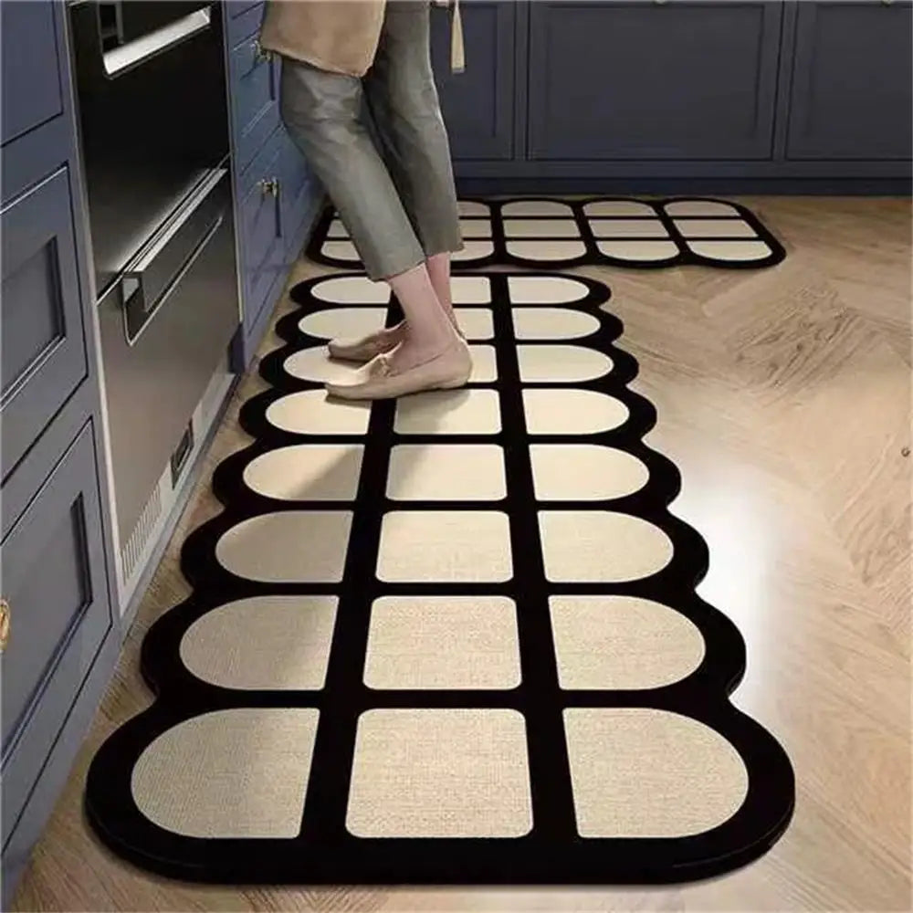 1 TAPIS de sol de cuisine imperméable, antidérapant, anti-saleté Tapis de pied Tapis de sol domestique Tapis long en velours cristal Tapis de porte 바닥 깔개