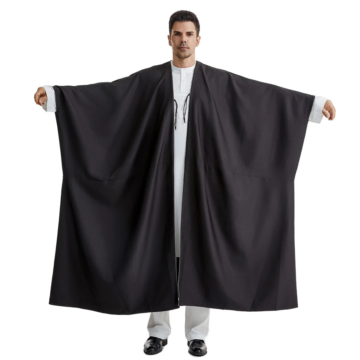 Ramadan Djellaba Eid Abayas Gebets-Kaftan Herren Muslimischer offener Abaya Türkei Arabischer Cardigan Robe Marokko Jubba Thobe Islam Dishdasha