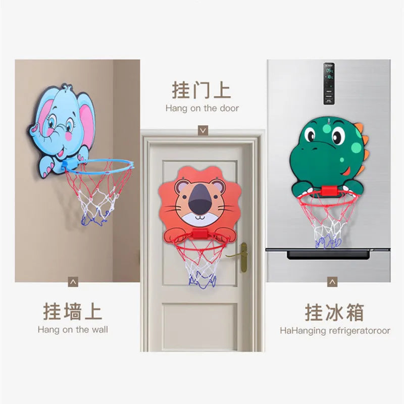 Kit de panier de basket pour enfants, dessin animé, animaux créatifs, support de basket-ball, jeu de sport d'extérieur et d'intérieur pour enfants