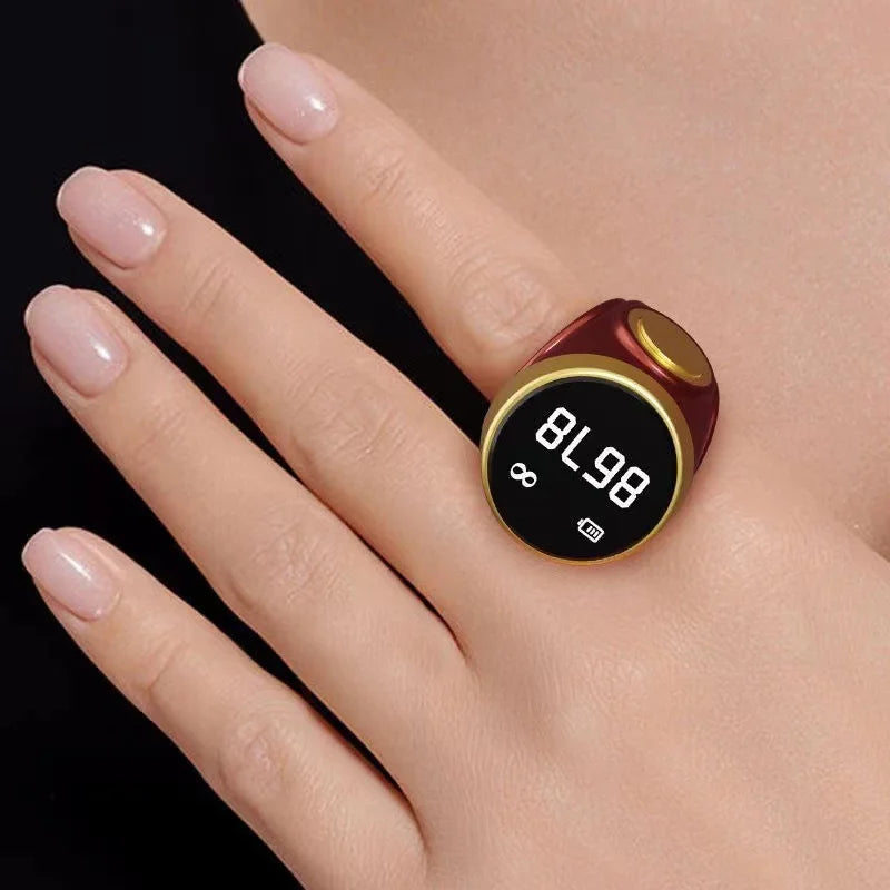 Smart Tasbih Tally Digital Counter for Muslims Tasbeeh Zikr Ring 5 Prayer Time Vibration Reminder Waterproof