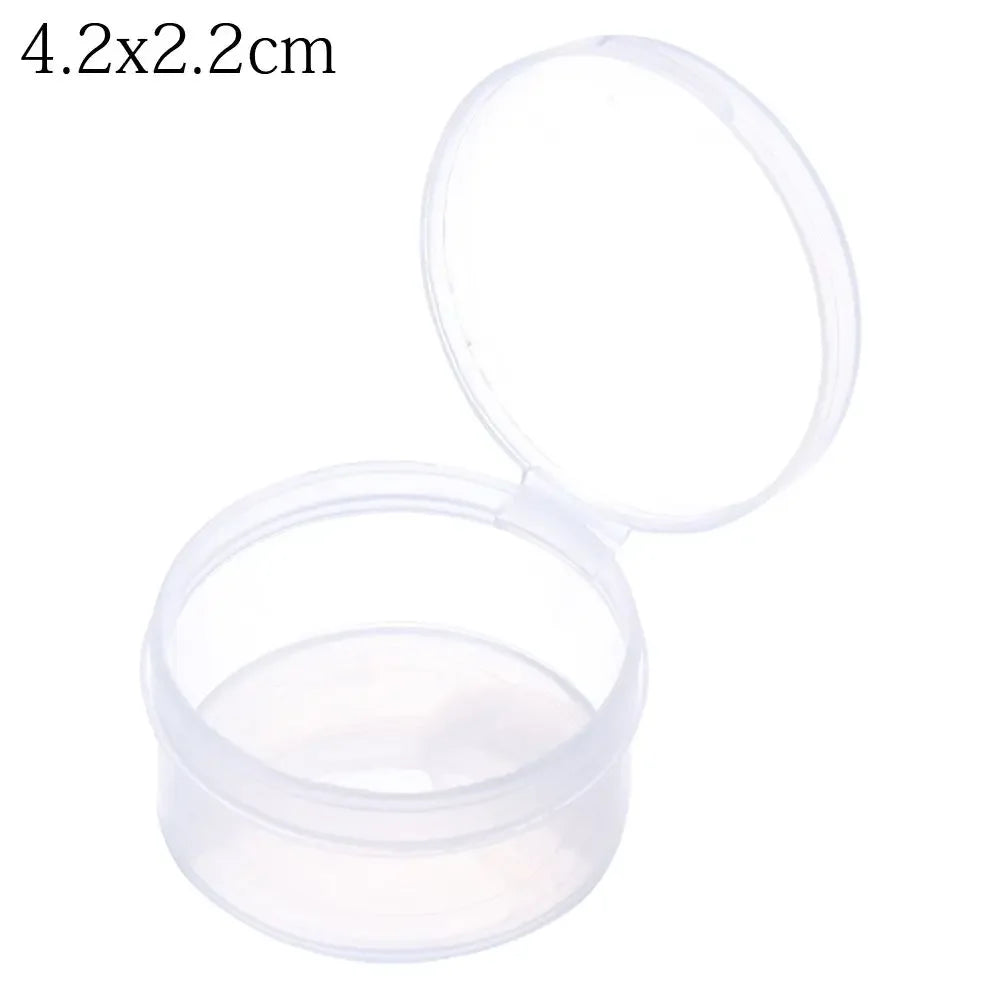 Square Round Plastic Transparent Storage Box Small Items Sundries Organizer Case Jewelry Beads Container Box Tools Accessories