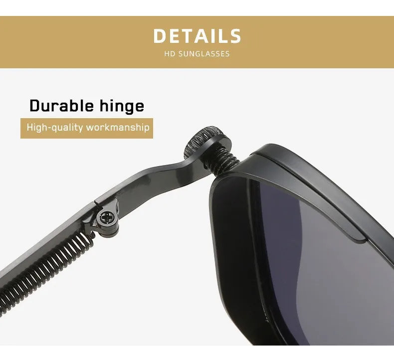 New Eyeglasses Vintage Steampunk Square Metal Sunglasses Fashionable Versatile Unisex Eyewear Unique Statement Style Sun Glasses