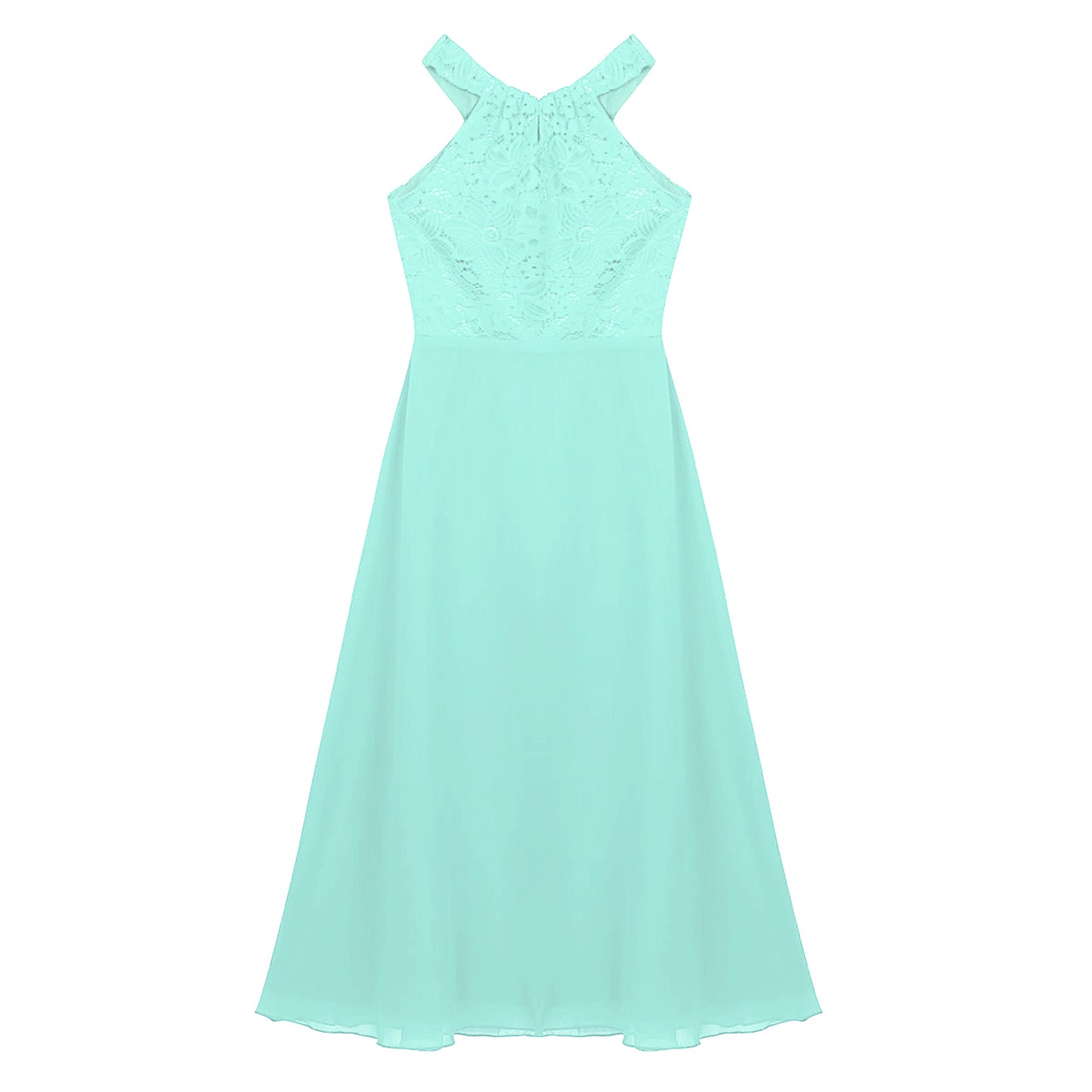 Robe de demoiselle d'honneur en mousseline florale avec découpe au dos pour enfants, tenue de fête d'anniversaire ou de mariage pour filles