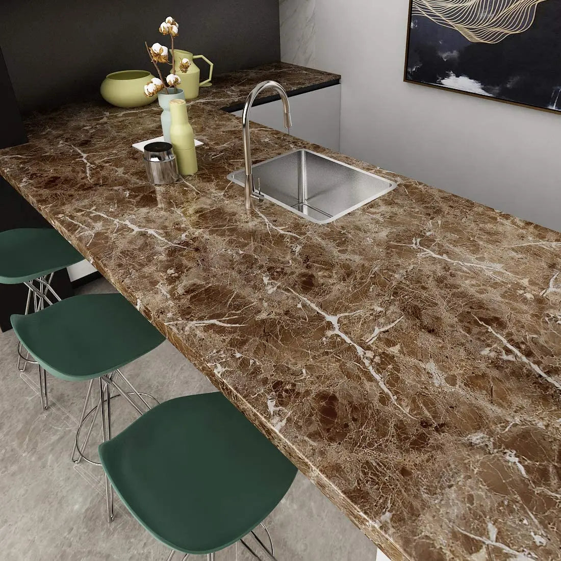 Autocollants de marbre en PVC, papier peint auto-adhésif, imperméable, résistant à la chaleur, pour comptoirs de cuisine, tables, meubles et armoires.