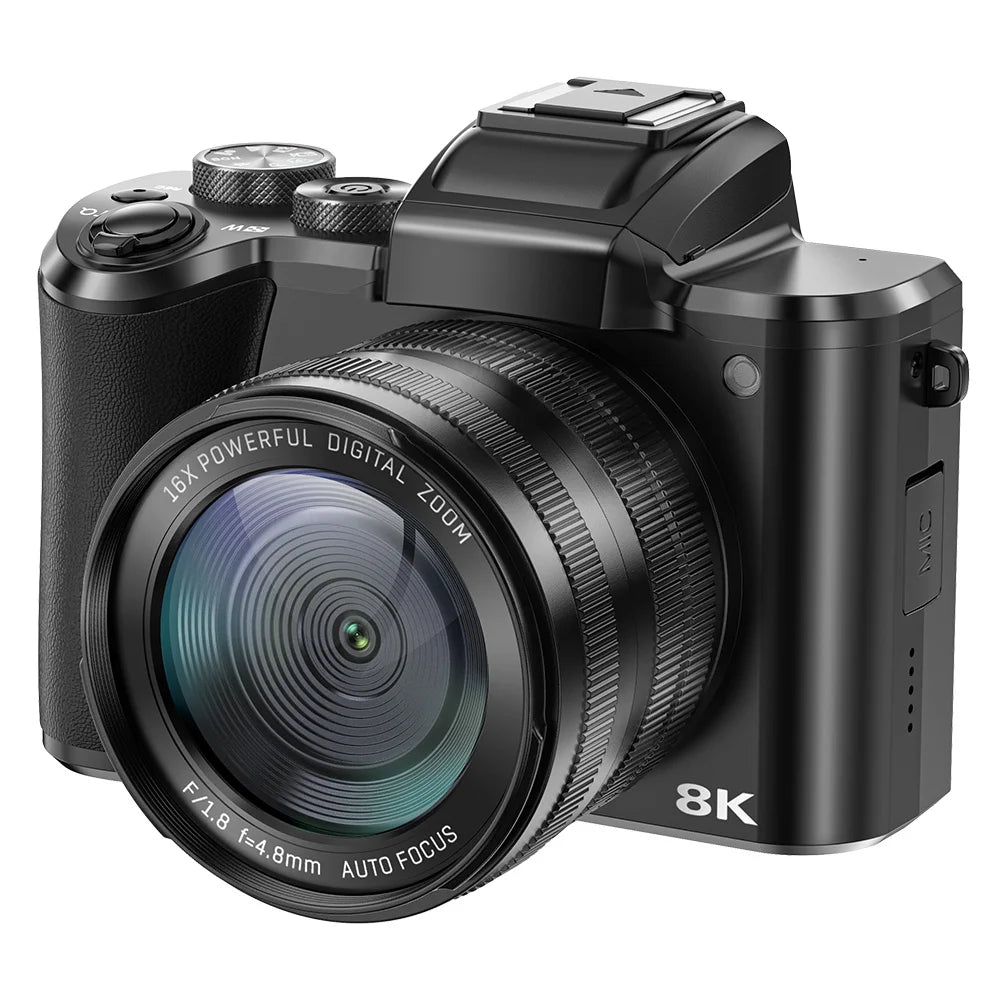 8K Digitalkamera für Fotografie Autofokus WiFi 88MP Vlogging-Kamera mit Dual-Objektiv 16X Digitalzoom Touchscreen Reisekamera