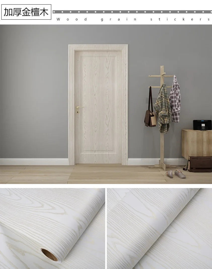 90CM Width Wood Grain PVC Wallpaper for Door Wardrobe Cupboard Table Furniture Waterproof Self Adhesive Stickers Home Decor Film
