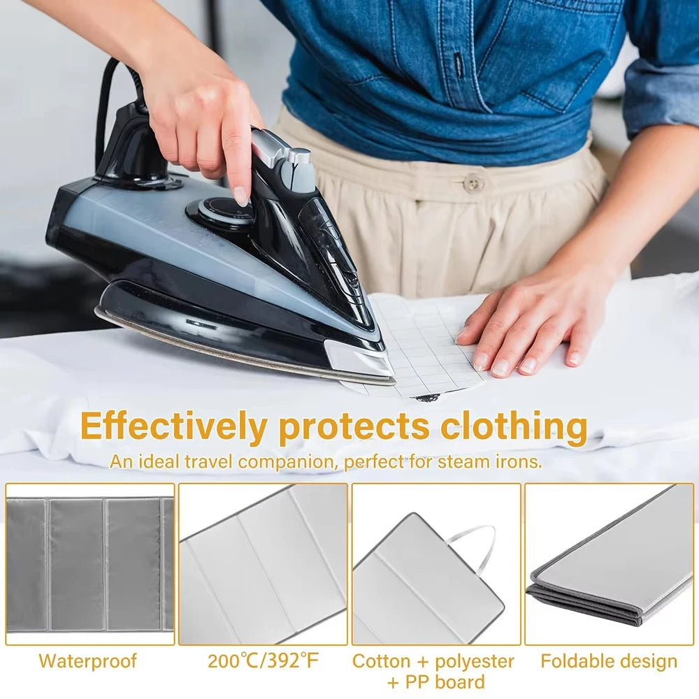 Portable Ironing Mat Hanging Ironing Board Heat Resistant Travel Clothes Protector Board Steamer for Clothes Neatness