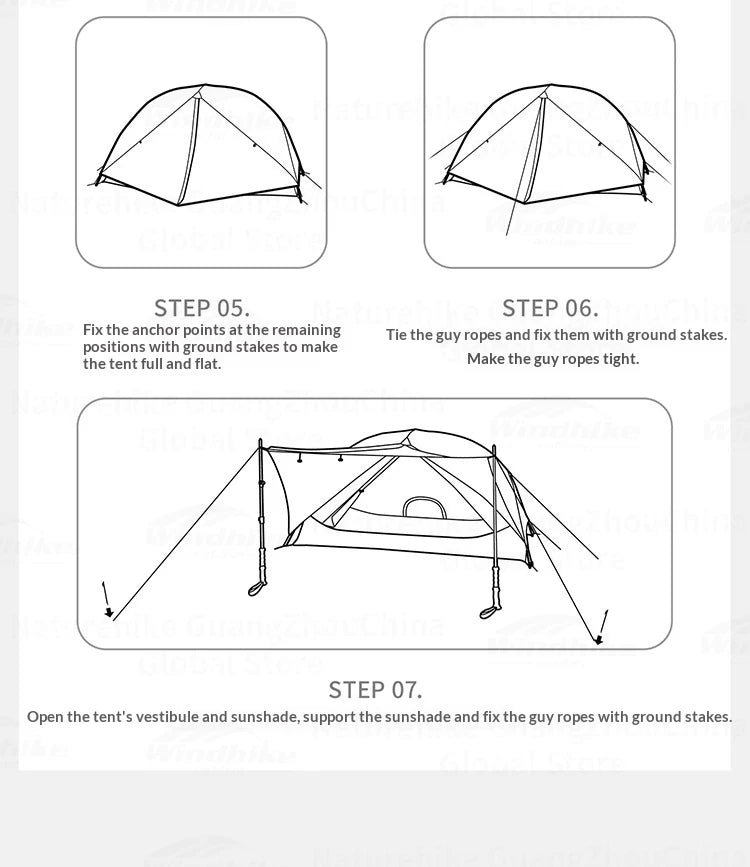 Naturehike Mongar UL BASE PRO 123 People Tent Trekking Backpacking Shelter Tent 20D Nylon Waterproof Ultralight Outdoor Camping