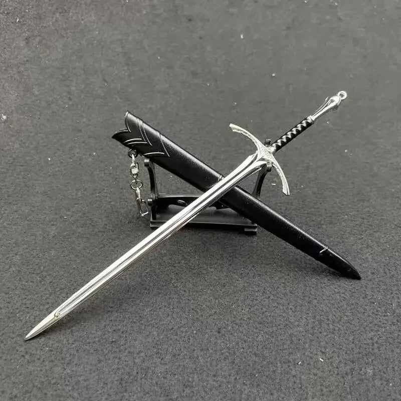 Épée de samouraï Katana en métal de 18-22 cm, arme médiévale Glamdring Aragorn Narthil, seigneur des anneaux, porte-clés, ornements, cadeaux, jouet