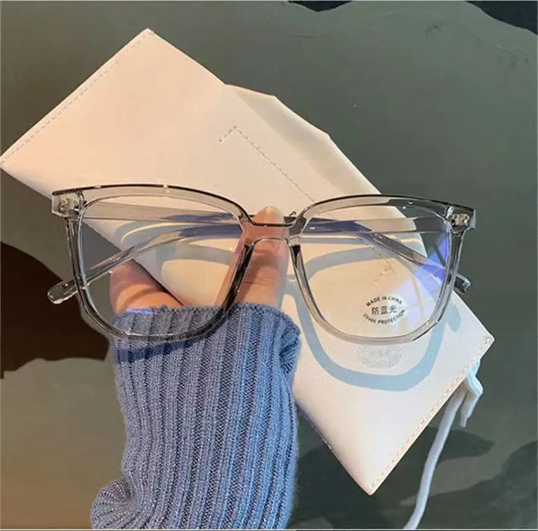 Lunettes de myopie élégantes à monture transparente pour femmes et hommes, anti-lumière bleue, carrées, avec dioptrie négative, monture optique
