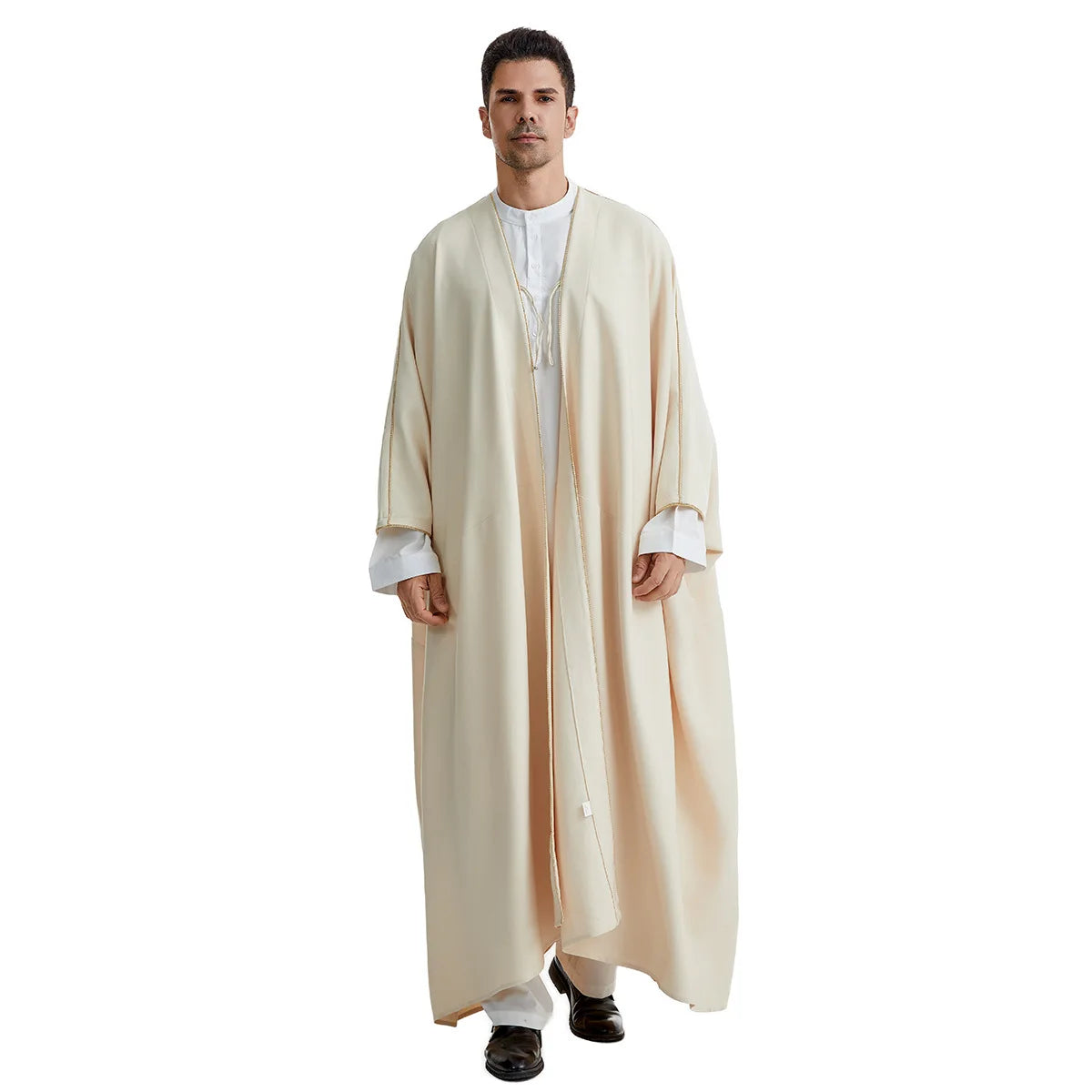 Ramadan Djellaba Eid Abayas Gebets-Kaftan Herren Muslimischer offener Abaya Türkei Arabischer Cardigan Robe Marokko Jubba Thobe Islam Dishdasha