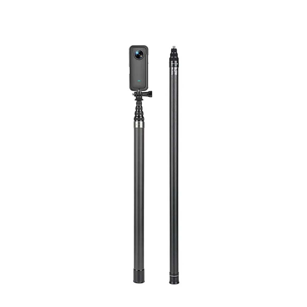 HONGDAK Monopode extensible en fibre de carbone de 3 m, édition étendue, perche à selfie invisible pour Insta360 X3 X2, trépied pour GoPro