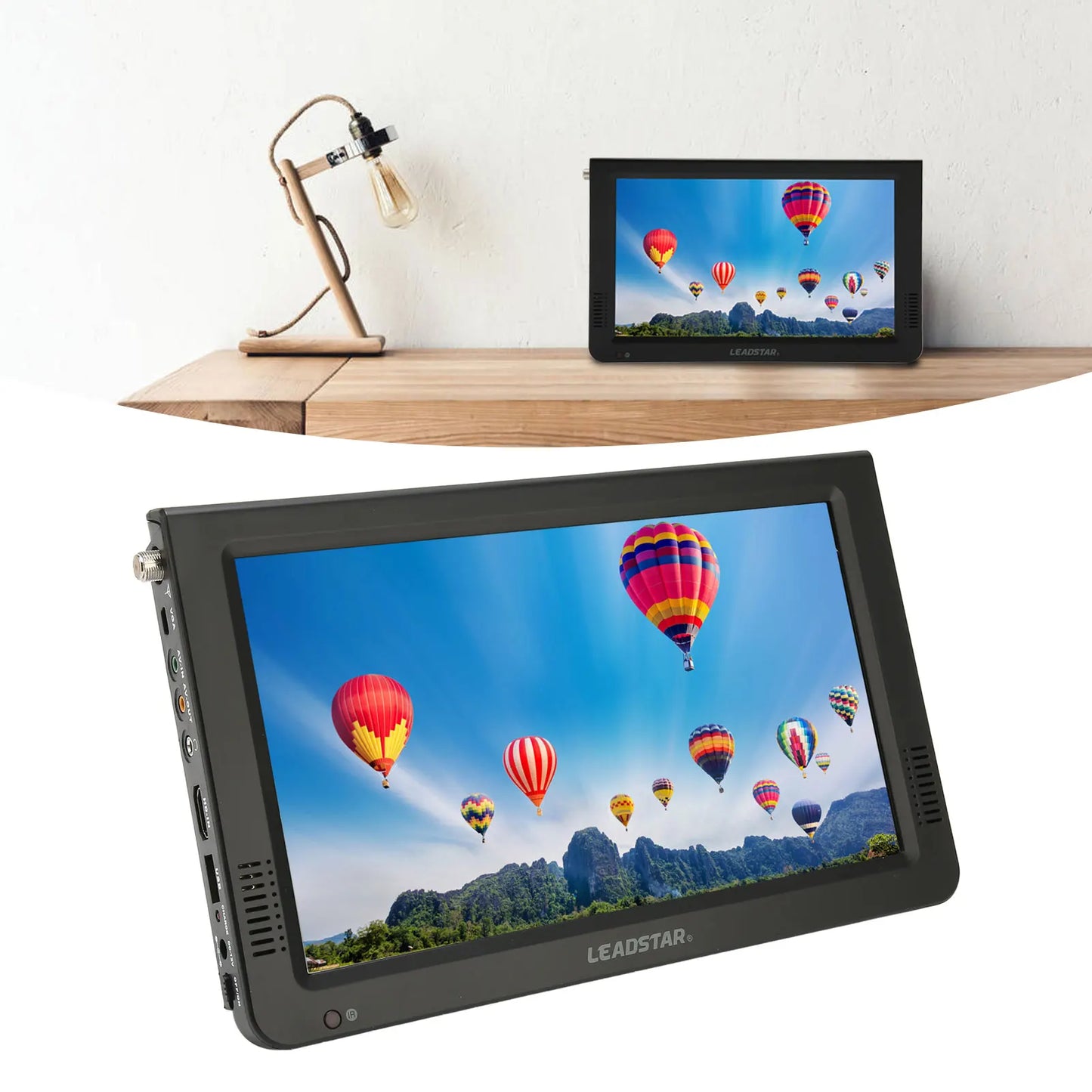 Tragbarer 10-Zoll-Fernseher mit hochempfindlichem Tuner, wiederaufladbarer ATSC-Digital-TV für Auto und Outdoor, tragbarer TV, wiederaufladbarer ATSC-Digital-TV