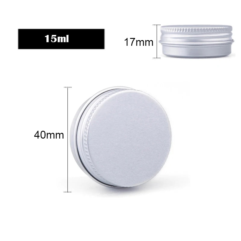 5 ml 10 ml 15 ml 30 ml 50 ml 80 ml round aluminum box tin can screw lid storage scented candle lip balm oil empty jar 10 pcs