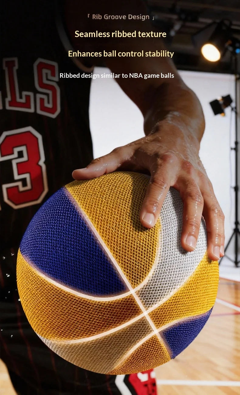 Gewichteter geräuschloser Trainingsbasketball, hochelastischer Schaumstoffball für Indoor-Schießen, Dribbeln, Heimtraining, geräuschlos