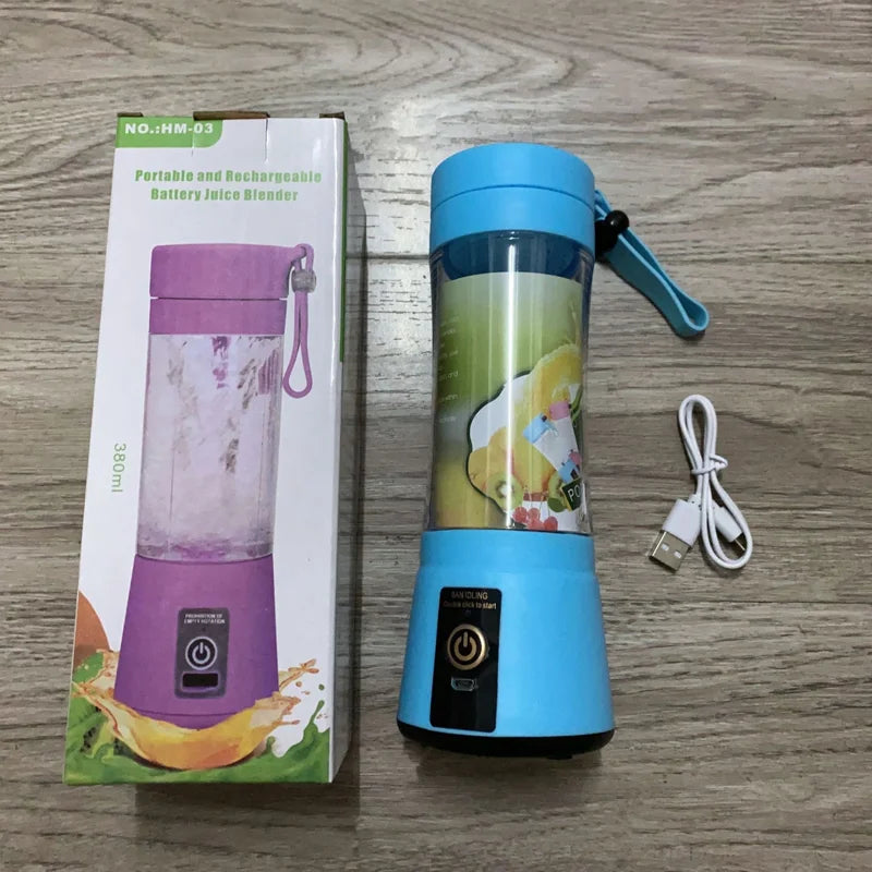 Mini-mixeur de jus domestique 380 ml, presse-agrumes électrique USB rechargeable, mixeur à smoothies portable pour pique-nique en extérieur