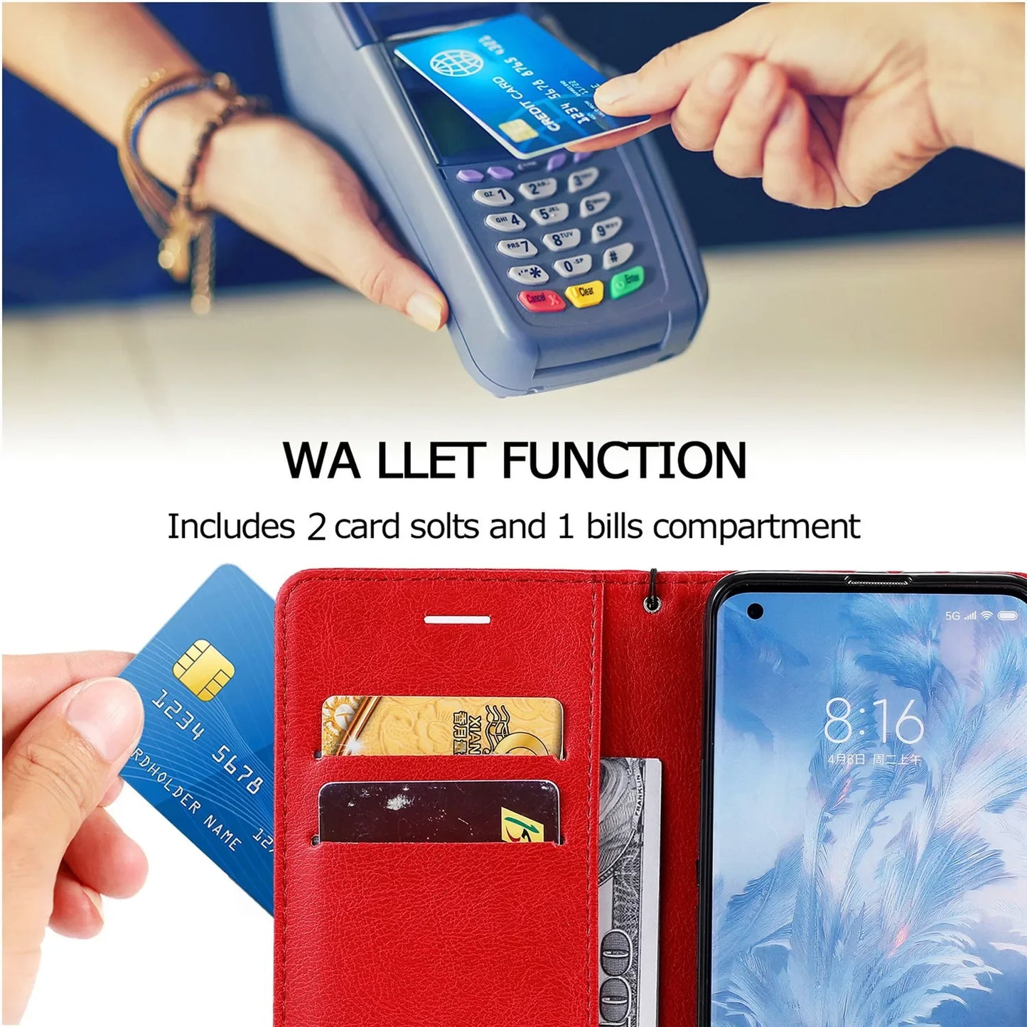 Leder-Brieftaschen-Handyhülle für Samsung Galaxy A13 A14 A15 A16 A17 A23 A24 A25 A26 A33 A35 A55 A56 A73 A04S A05 A06 A07 Flip Cover