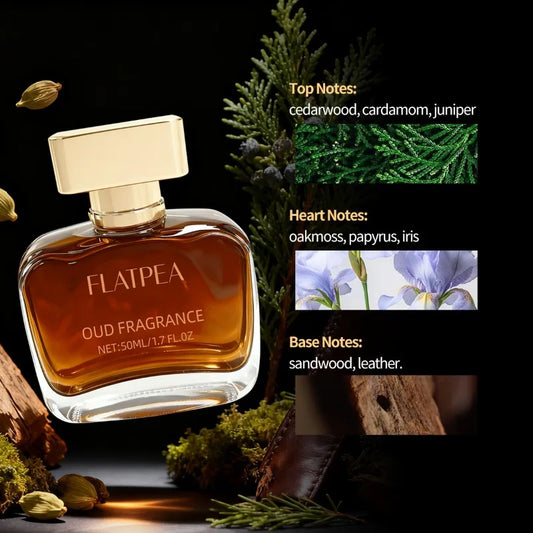 50ML Men's Perfume Body Spray Leather & Sandalwood Scent Women Eau De Parfum Alcohol-Free Long-Lasting Fragrance Arabic Perfumes