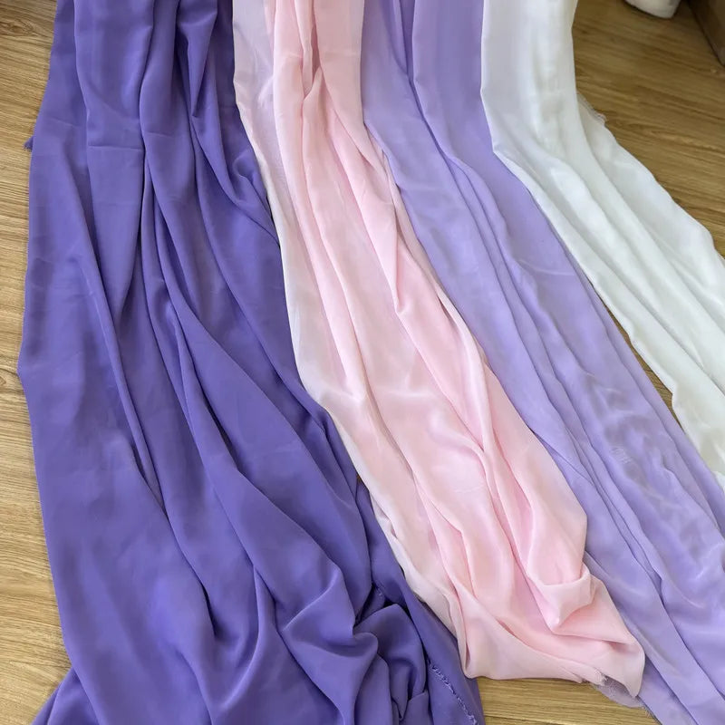 Chiffon fabric for dresses, dresses, skirts, shirts, clothing, decorations and DIY sewing projects, pink and purple