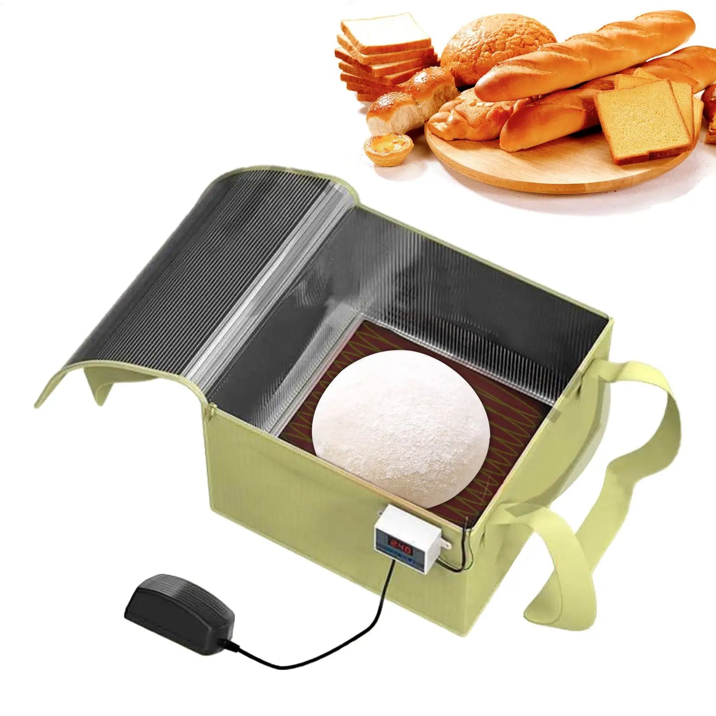 Hausbrot-Wärmebox, temperaturgeregelter Gärbeutel mit Abschaltautomatik, Teiggärschrank, Gärgerät zum Backen