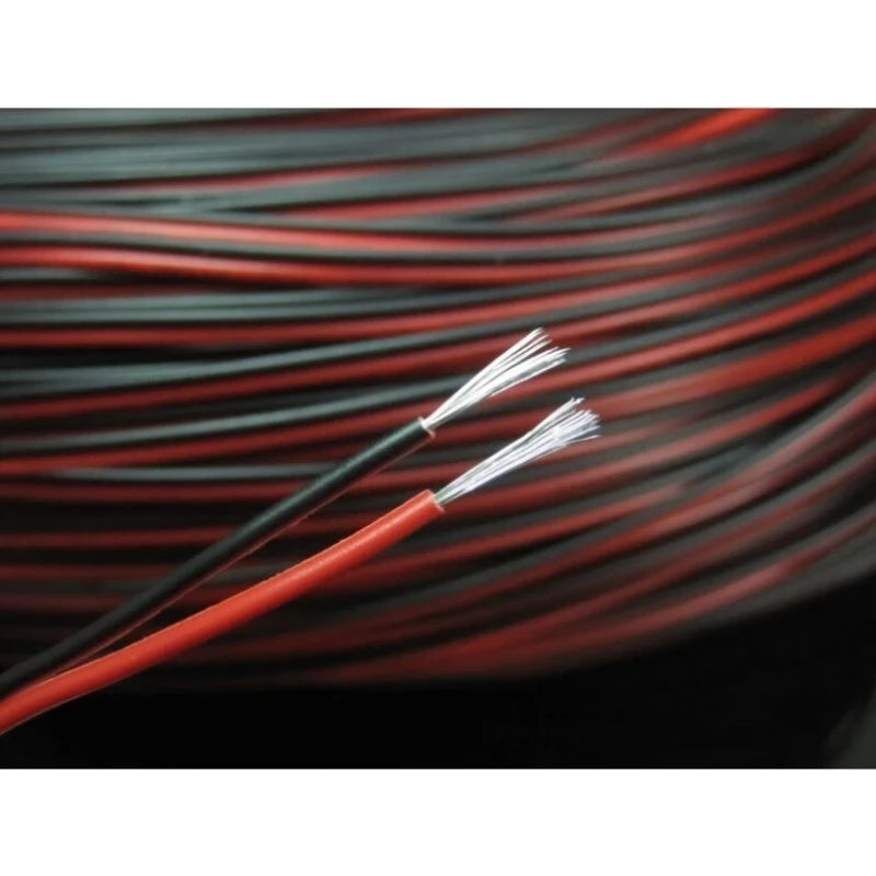 Câble de rallonge 2 conducteurs rouge et noir en PVC 22awg 20awg 18awg Fil domestique en cuivre étamé