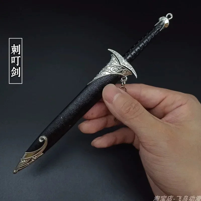 Épée de samouraï Katana en métal de 18-22 cm, arme médiévale Glamdring Aragorn Narthil, seigneur des anneaux, porte-clés, ornements, cadeaux, jouet