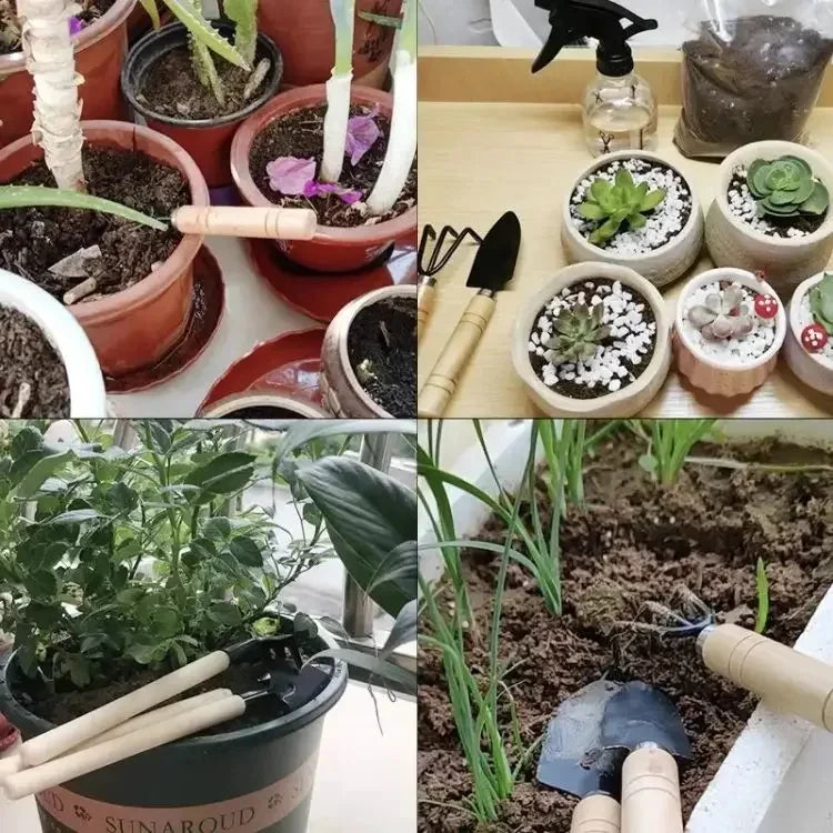 3er-Set Mini-Gartengeräte für Gartenpflanzen, Blumentopf, Kakteen, Gemüse, Graben, Jäten, Zimmerpflanzen, kleine Gartenwerkzeuge
