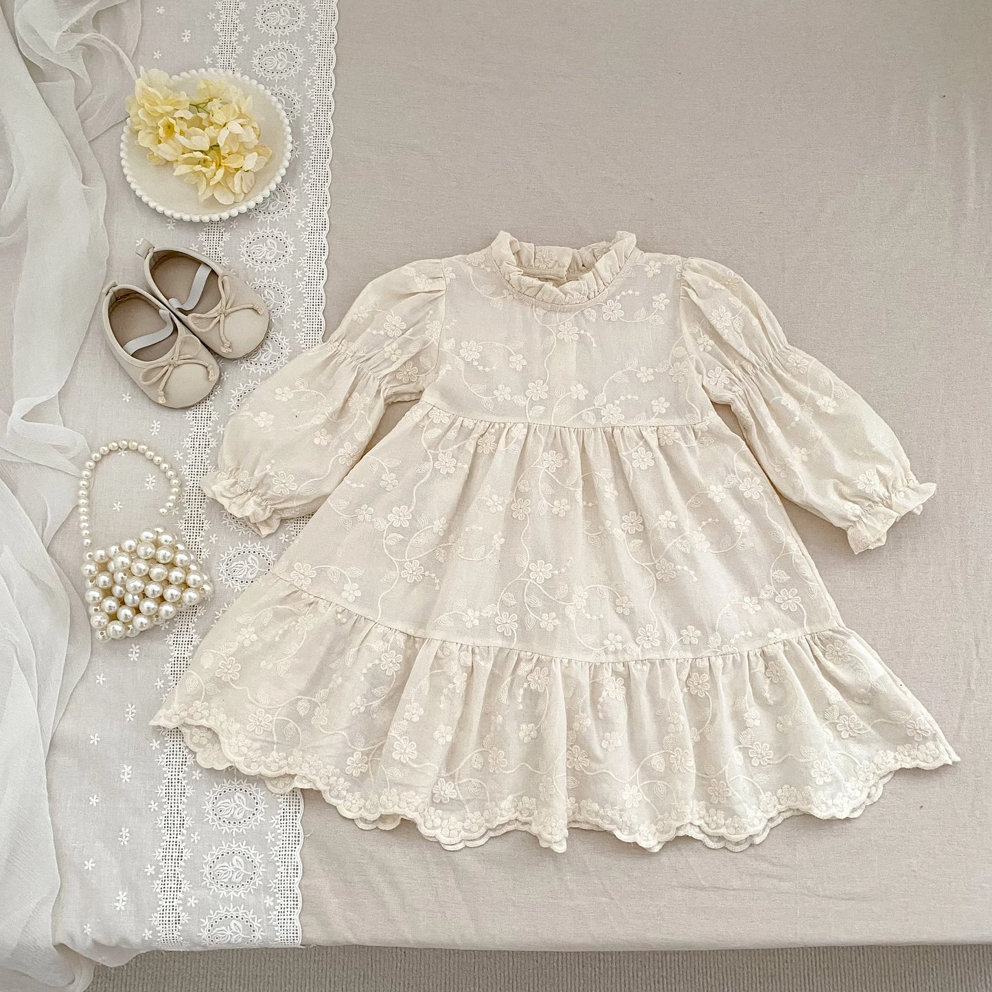 Nouvelle robe de sœur automne 0-6 ans, robe de soirée pour fille, barboteuse brodée pour bébé fille, robe de princesse en coton pour enfants, fête d'anniversaire de sœur