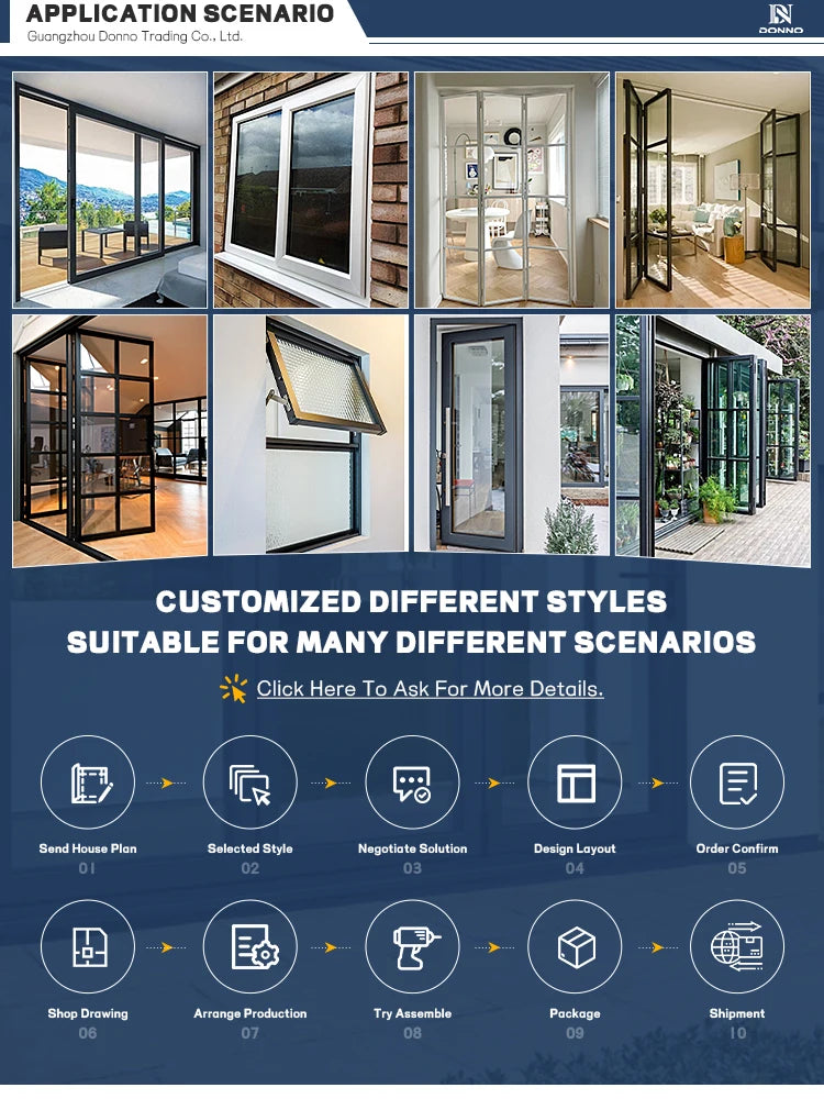 Folding Door for Patio Balcony Exterior Metal Accordion Door Tempered Glass Custom-Made Thermal Break Aluminum Bifold Doors