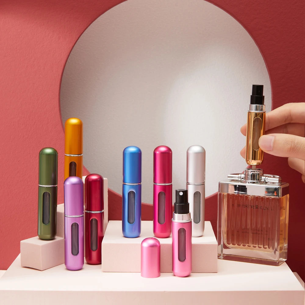 Flacon de parfum en set 8ml 5ml Bouteille rechargeable avec pompe de pulvérisation Conteneurs cosmétiques vides Atomiseur de voyage Livraison gratuite