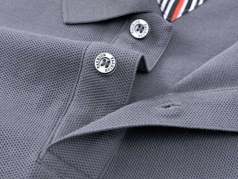 T-shirt polo d'affaires d'été décontracté ample brodé de marque de luxe haut de gamme en coton pur à 100 % pour homme à manches courtes respirant