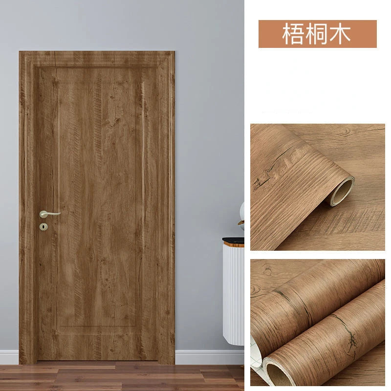 90CM Width Wood Grain PVC Wallpaper for Door Wardrobe Cupboard Table Furniture Waterproof Self Adhesive Stickers Home Decor Film