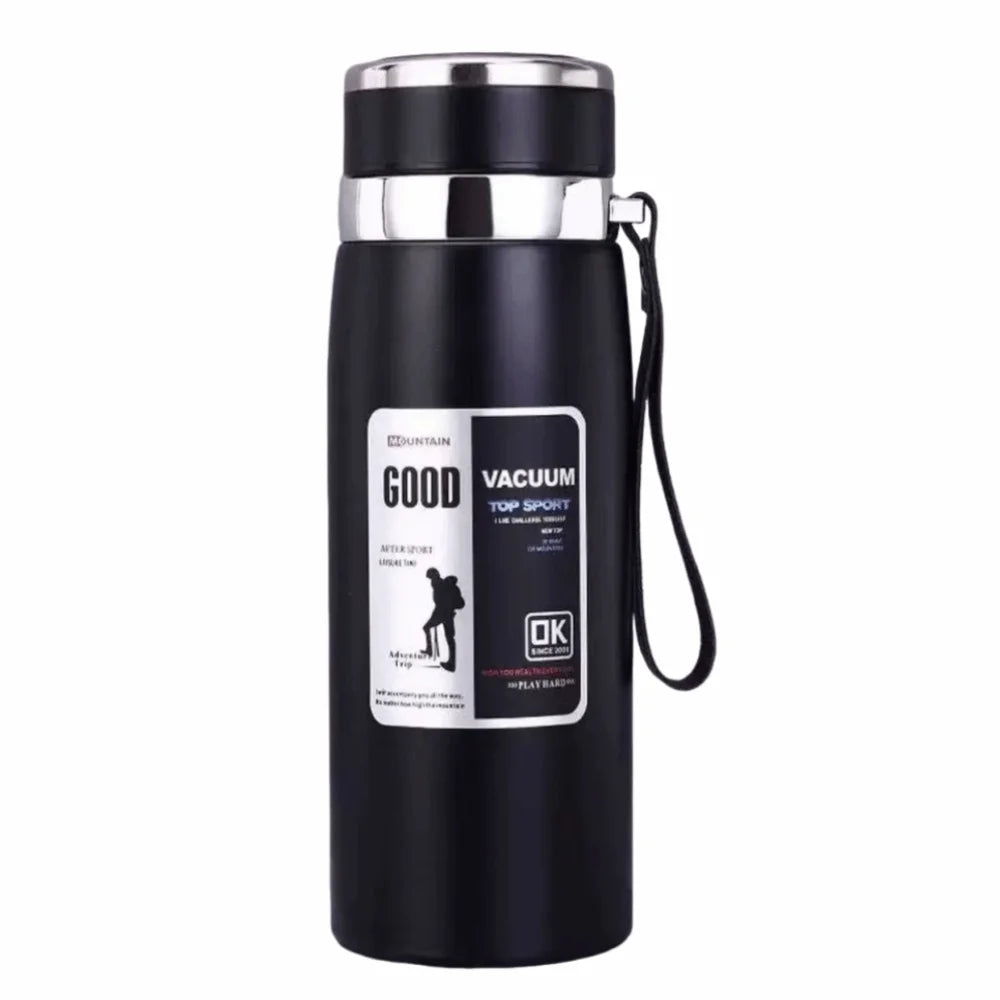 800/1000ml Sport-Thermosflasche, groß Fassungsvermögen, Edelstahl, tragbare Vakuumflasche, auslaufsicher mit Aufhängeband