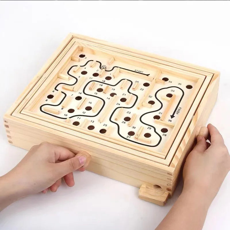 Holzlabyrinth Murmel Kipp Labyrinth Holzspiel Puzzle Intelligenz Spielzeug Hobbys Geschenke Geburtstag Kinder Für Gäste