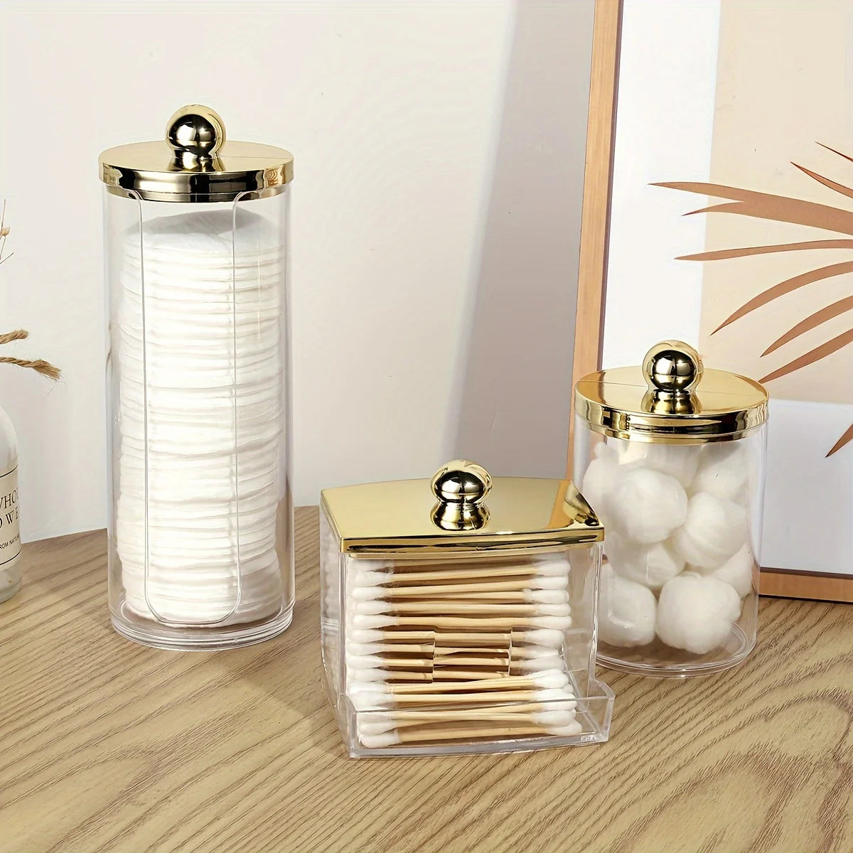 3 Stück Q-Tip-Halter Spender Aufbewahrungsbox Badezimmer Organizer Behälter für Wattestäbchen/Wattepads/Watterondellen