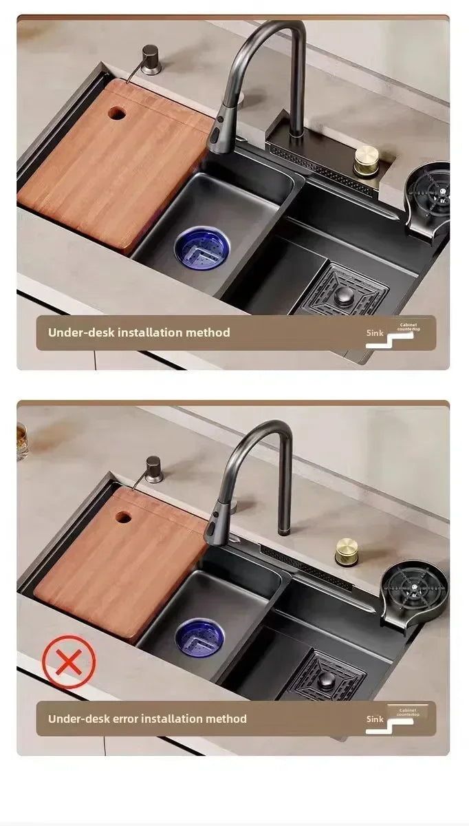 Stainless Steel Thickened SUS304 Sink,Household Kitchen Sink, Dishwashing Nano Process Countertop Sink Sink Kitchen