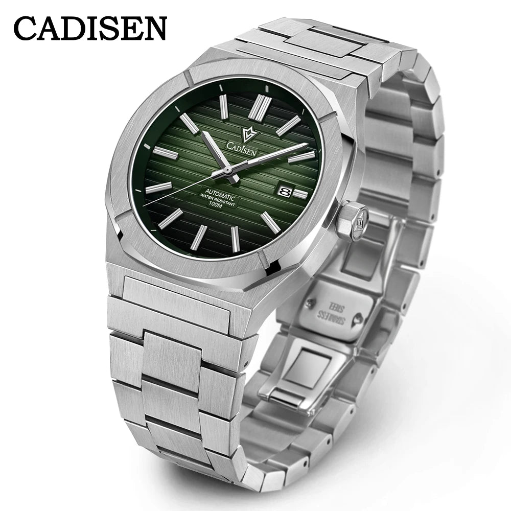 CADISEN Taucheruhr Retro Luxus Saphirglas MIYOTA 8215 Deutscher Designer Herren Automatikuhr Mechanisch 10Bar Wasserdicht Leuchtend