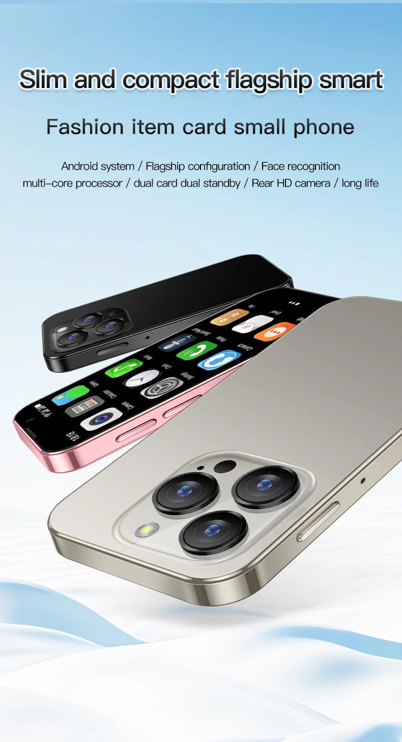 Mini Smartphone SERVO 16SE 16 Go ROM Android 9.0 Wifi Double SIM Veille Play Store 3G WCDMA Petit Téléphone Portable Intelligent 3.0" Nouvelle Version