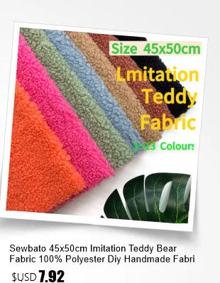 10mm Pile Length Fur Fabric Polyester Imitation Fur Fabrics Handmade DIY Encryption Thickening Fake Rabbit Hair Fur Plush Fabric
