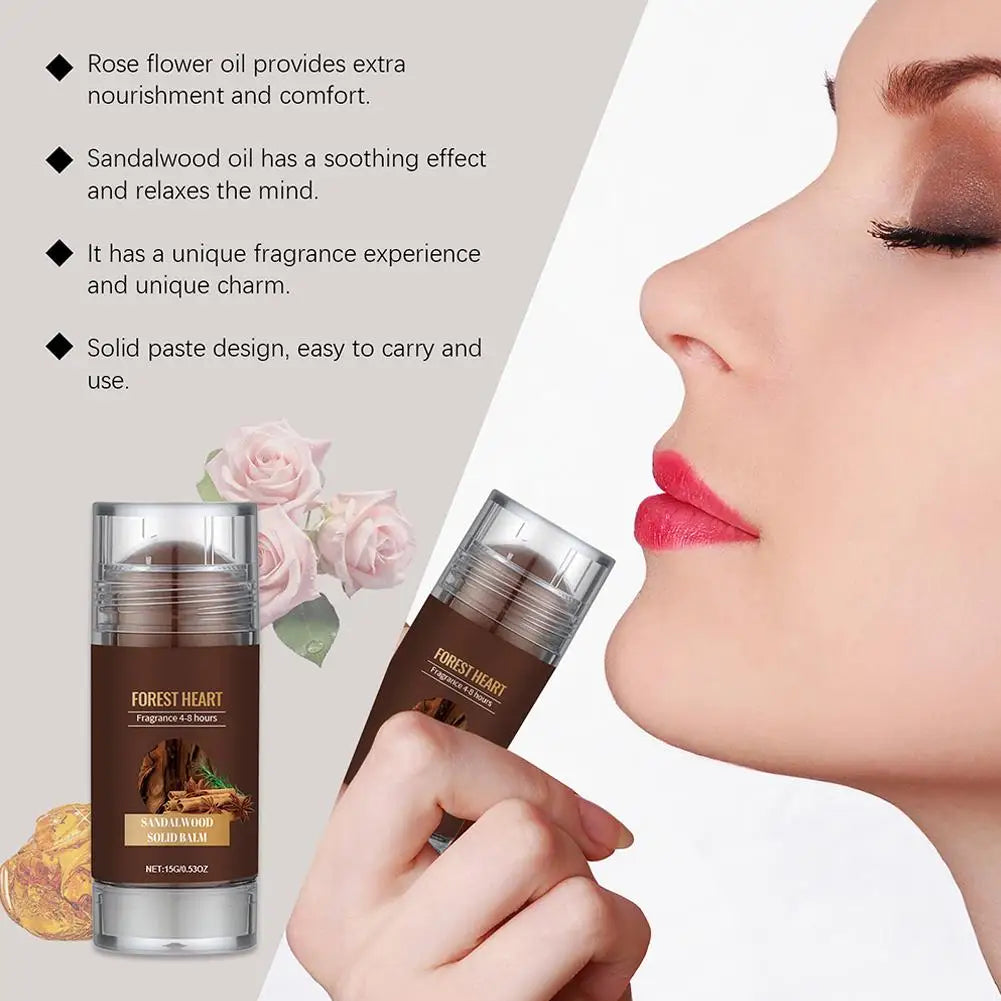 Sandelholz Festparfüm für Männer Holzig Leichtes Parfüm Balsam Langanhaltender Duft Deo-Stick Geruchsentferner Feste Balsame