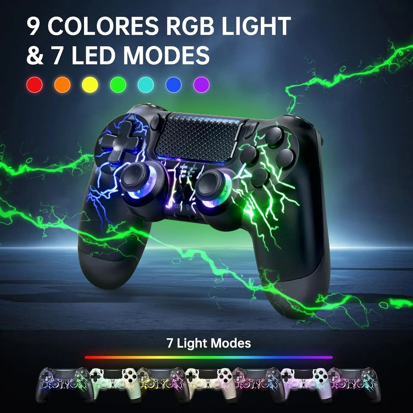 Manette sans fil BG-4 pour PS4 avec pavé tactile, joystick Hall, 9 lumières et prise audio 3,5 MM, manette sans fil pour PS4/PS3/PS5