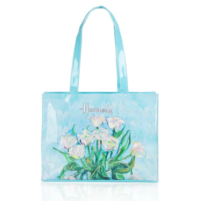 Horizontal Edition PVC Reusable Shopping Bag Eco-friendly London Lady Shopper Bag Large Capacity Waterproof Handbag Shoulder Bag
