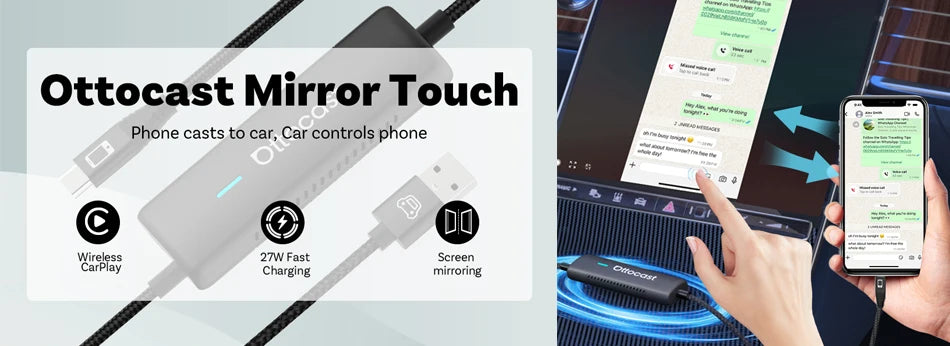 Ottocast Car TV Mate Pro Max Wireless CarPlay Android Auto Adapter für Fire Google TV Stick Konverter für OEM Wired CarPlay Car