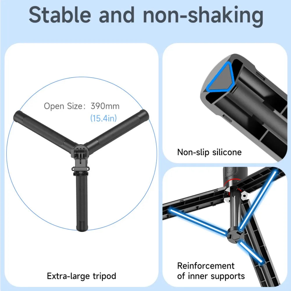 Gimbal Stabilisateur Perche à Selfie Trépied Gimbal Rotation 360 Mode de Prise de Vue Suivi avec Lumière Pour iPhone Xiaomi Téléphone Android